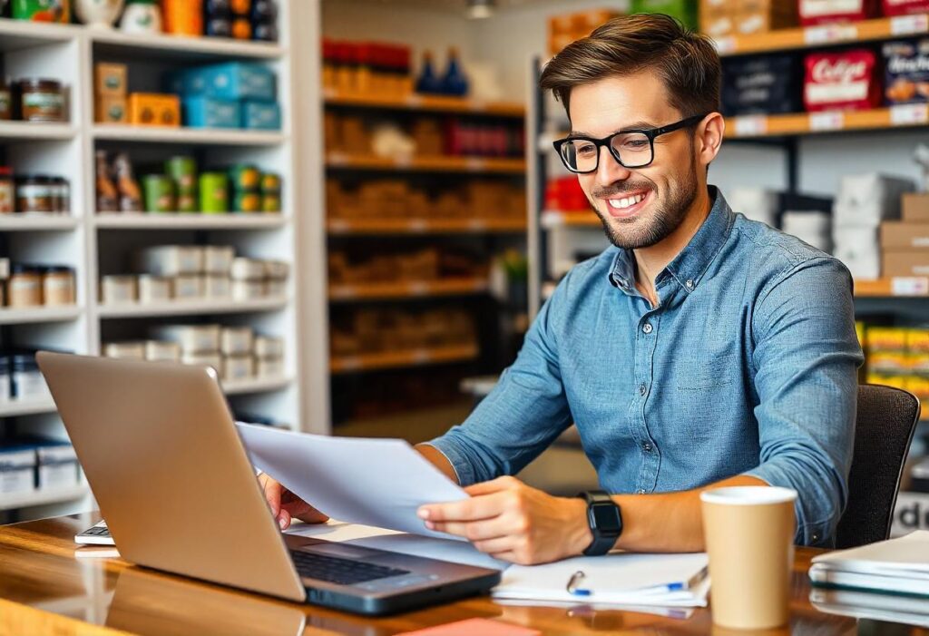 Small Business Owner Reviewing Finances for a Short-Term Loan